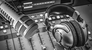 Headphones and microphone for agriculture podcast series
